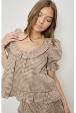 Pretty Garbage Kora Frill Gingham Top