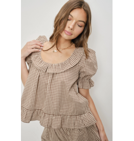 Pretty Garbage Kora Frill Gingham Top