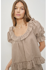 Pretty Garbage Kora Frill Gingham Top