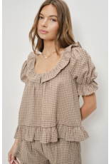 Pretty Garbage Kora Frill Gingham Top