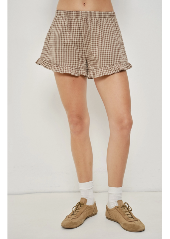 Pretty Garbage Kora Frill Gingham Shorts