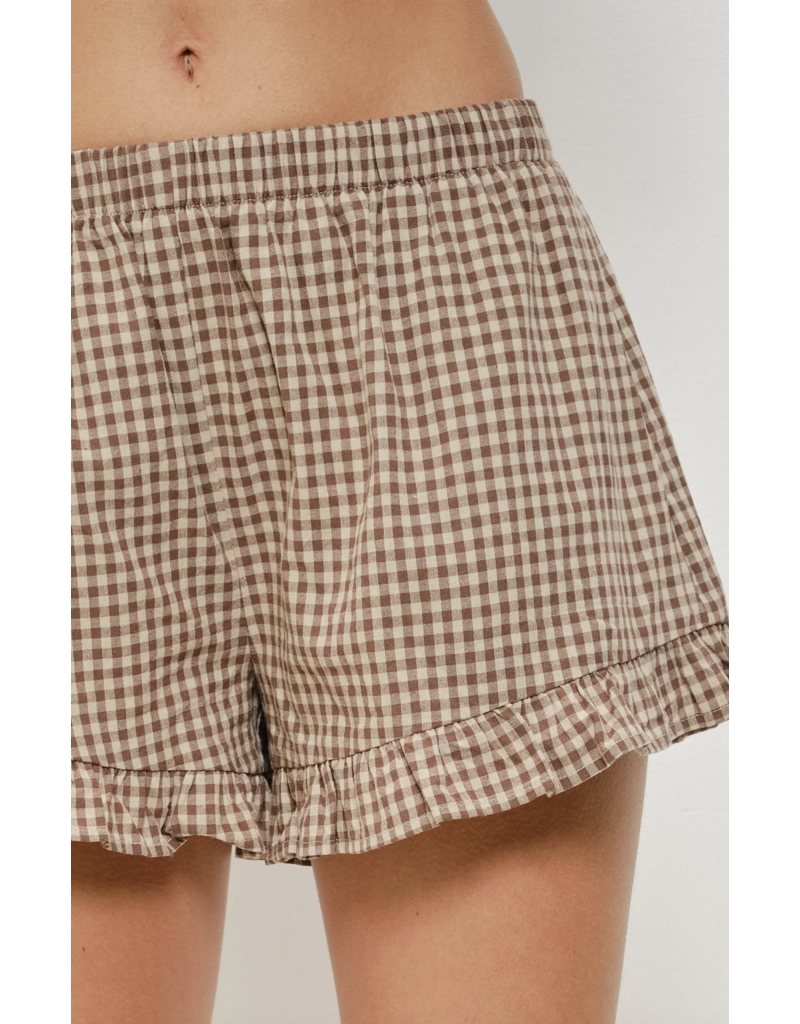 Pretty Garbage Kora Frill Gingham Shorts
