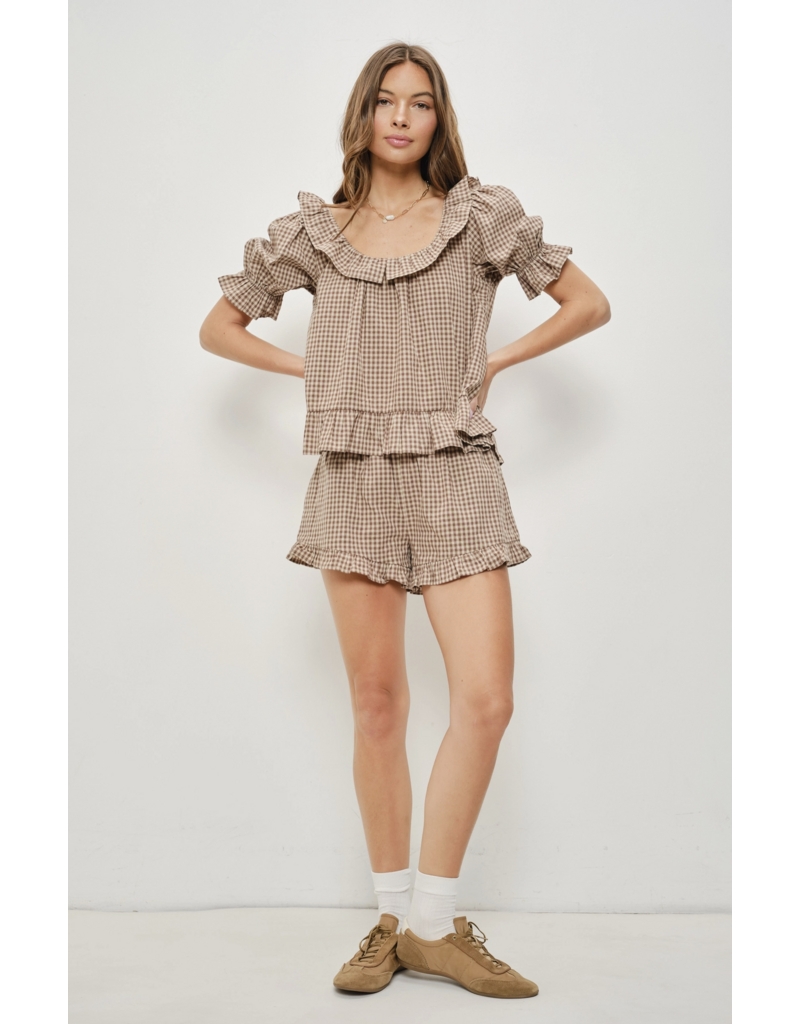 Pretty Garbage Kora Frill Gingham Shorts
