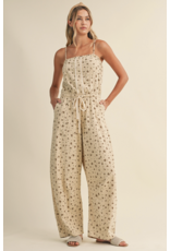 Fifi Floral Sleeveless Lace Edge Barrel Jumpsuit