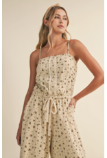 Fifi Floral Sleeveless Lace Edge Barrel Jumpsuit