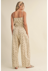 Fifi Floral Sleeveless Lace Edge Barrel Jumpsuit