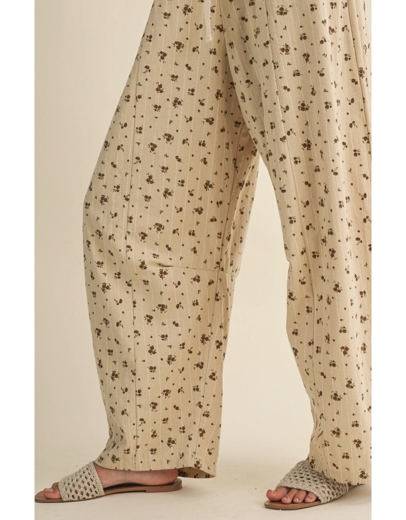 Fifi Floral Sleeveless Lace Edge Barrel Jumpsuit