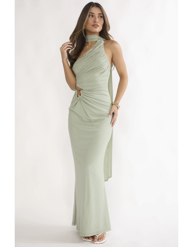 Catalina Asymmetrical Scarf Maxi Dress