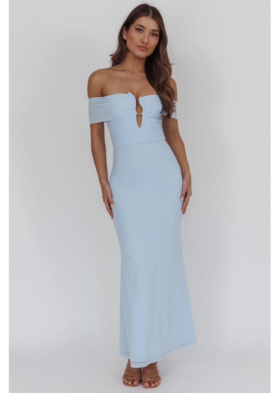 Gaia Off Shoulder Ruched Maxi Dress