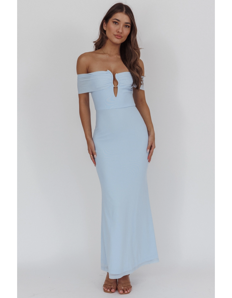 Gaia Off Shoulder Ruched Maxi Dress
