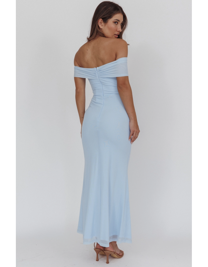 Gaia Off Shoulder Ruched Maxi Dress
