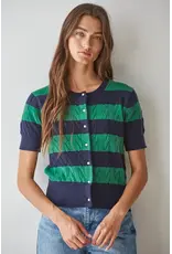 By Together Kelly Cable Knit Short Sleeve Cardigan Top