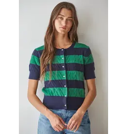By Together Kelly Cable Knit Short Sleeve Cardigan Top