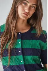 By Together Kelly Cable Knit Short Sleeve Cardigan Top