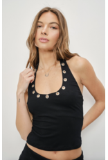 Pretty Garbage Levi Eyelet Halter Top
