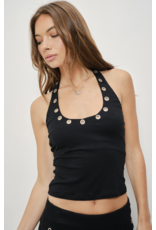 Pretty Garbage Levi Eyelet Halter Top