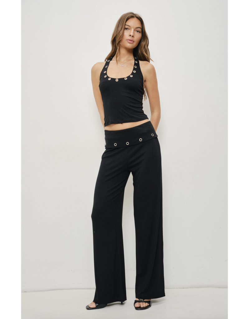 Pretty Garbage Levi Eyelet Foldover Pants