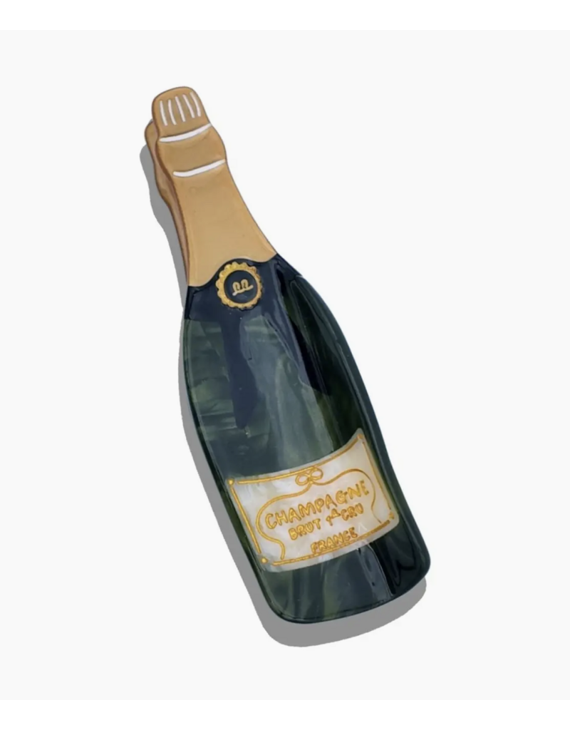 Hand-Painted Champagne Claw Hair Clip