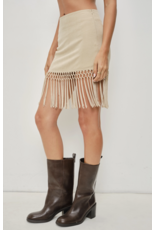 Pretty Garbage Isla Suede Fringe Mini Skirt