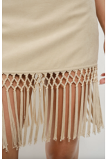 Pretty Garbage Isla Suede Fringe Mini Skirt