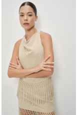 Pretty Garbage Isla Suede Fringe Halter Top