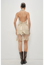 Pretty Garbage Isla Suede Fringe Halter Top