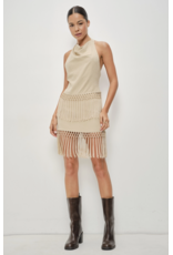 Pretty Garbage Isla Suede Fringe Halter Top