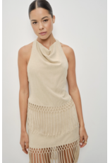 Pretty Garbage Isla Suede Fringe Halter Top