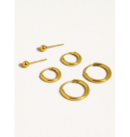 Flanerie Brigitte 18K Gold Non-Tarnish Earring Set