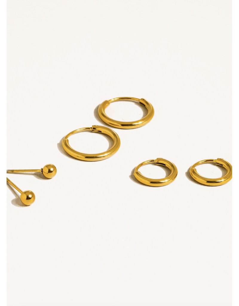 Flanerie Brigitte 18K Gold Non-Tarnish Earring Set