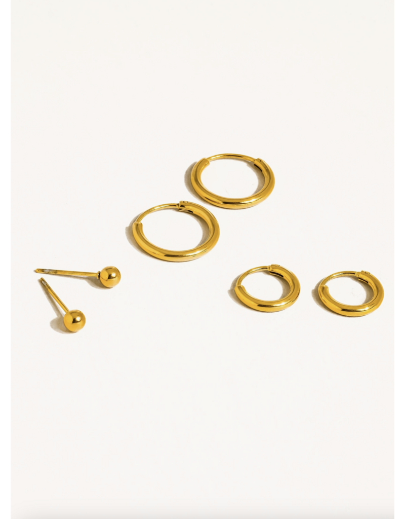 Flanerie Brigitte 18K Gold Non-Tarnish Earring Set
