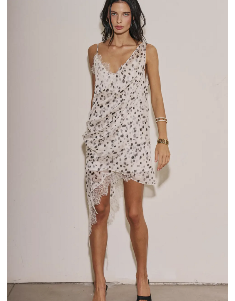 Elaina Draped Asymmetrical Mini Dress