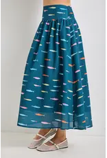 Gone Fishing Smocked Midi Skirt