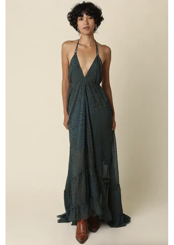 Emerald Halter Maxi Dress