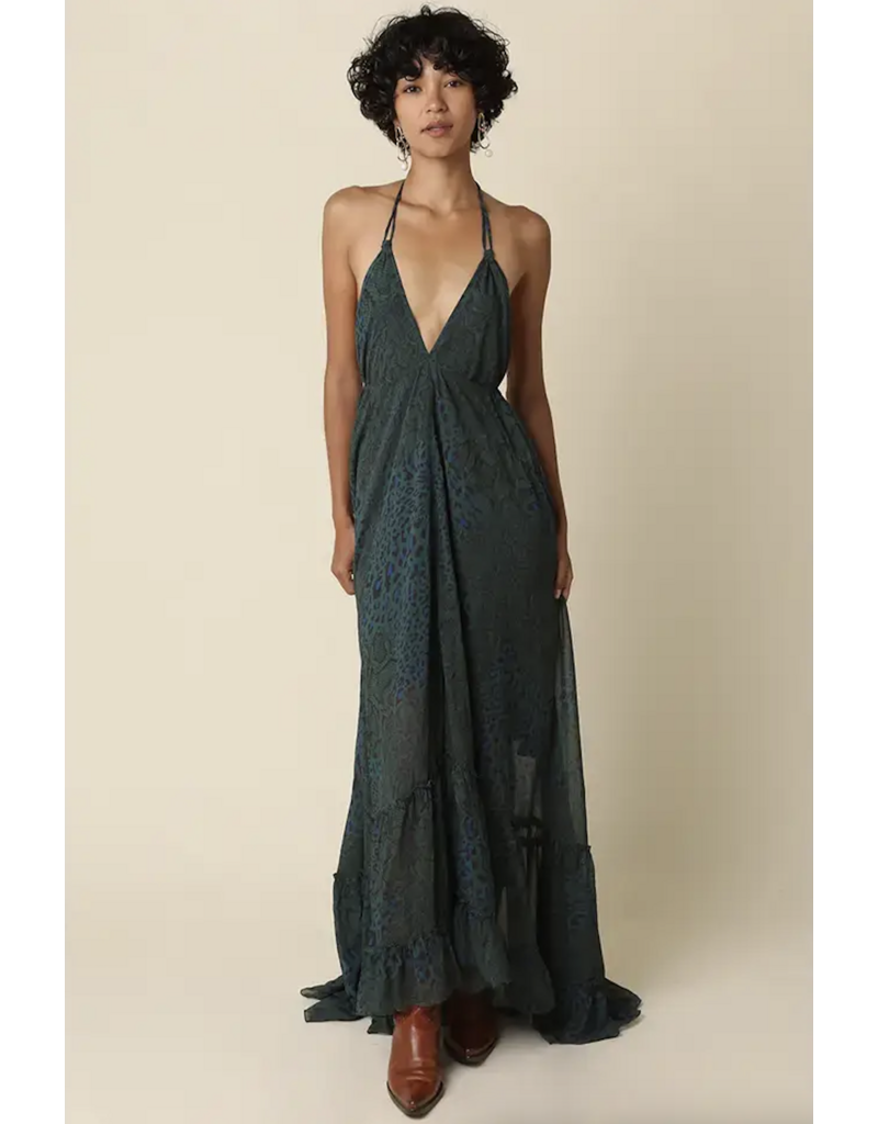 Emerald Halter Maxi Dress