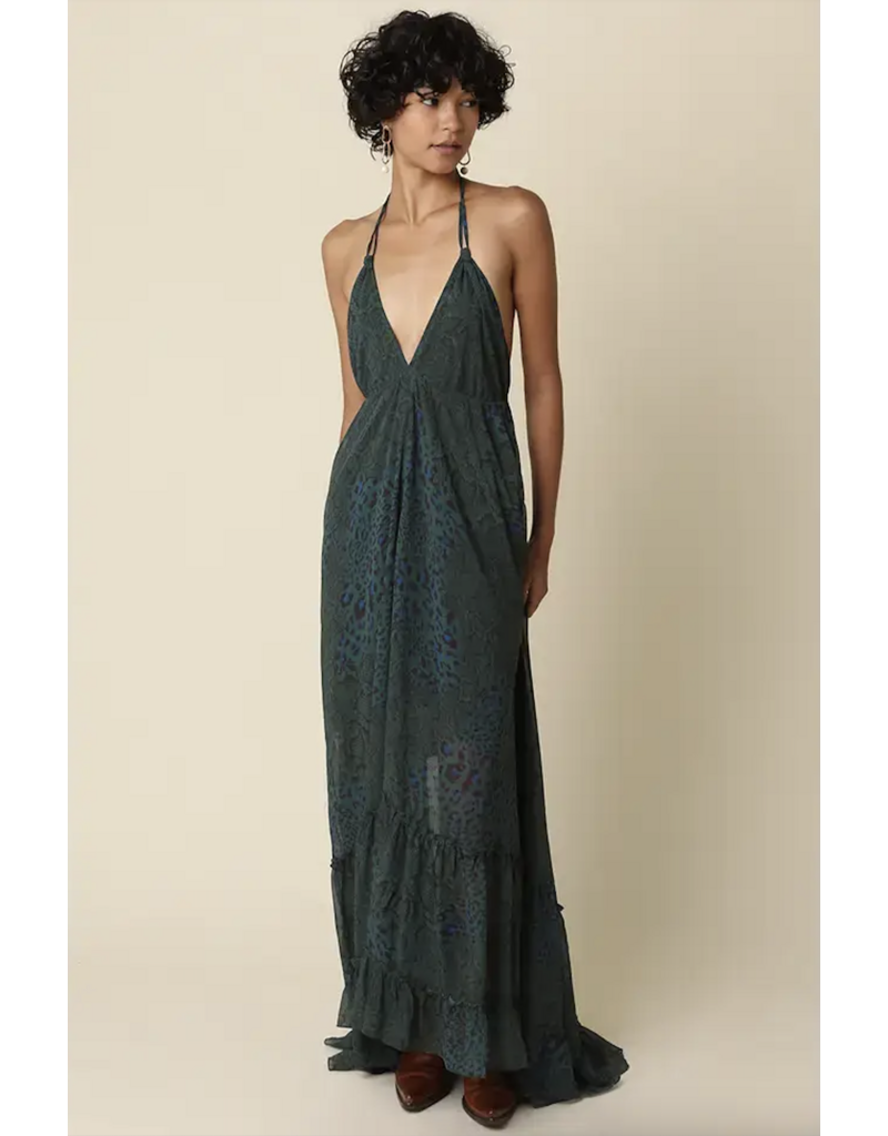 Emerald Halter Maxi Dress