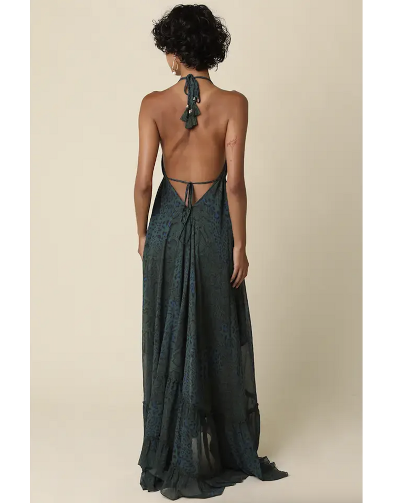 Emerald Halter Maxi Dress
