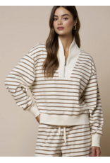 Stripes Half Zip Up Sweatshirt