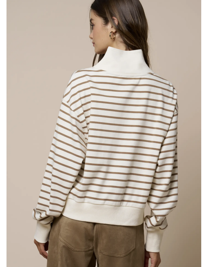 Stripes Half Zip Up Sweatshirt