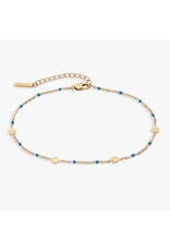 Alex + Ani Turquoise Enameled Chain Coin Station Anklet