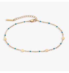 Alex + Ani Turquoise Enameled Chain Coin Station Anklet