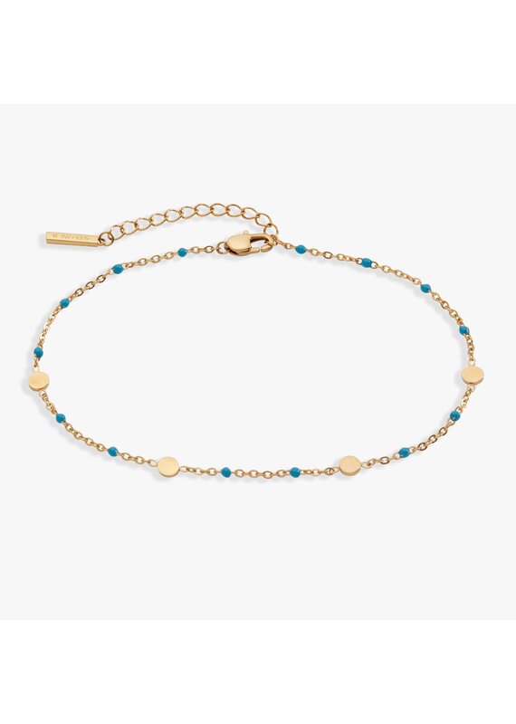 Alex + Ani Turquoise Enameled Chain Coin Station Anklet