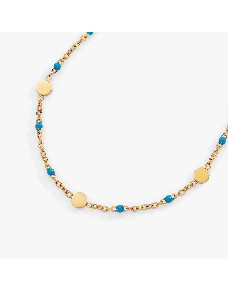 Alex + Ani Turquoise Enameled Chain Coin Station Anklet