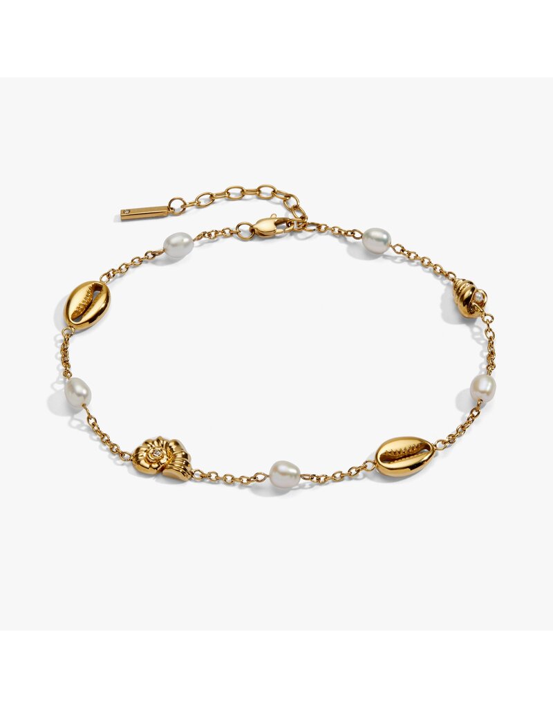 Alex + Ani Seashell & Pearl Inline Charm Anklet