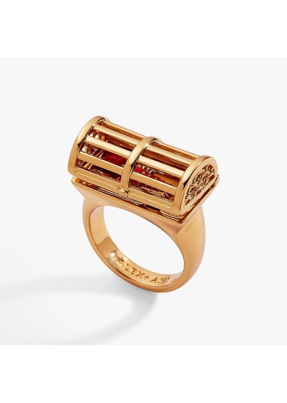 Alex + Ani Lobster Boil Hinged Cage Ring