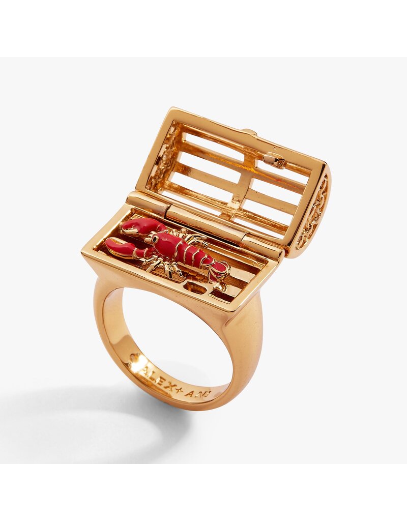 Alex + Ani Lobster Boil Hinged Cage Ring