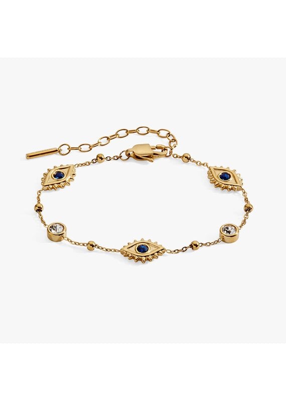 Alex + Ani Evil Eye Crystal Stone Chain Bracelet