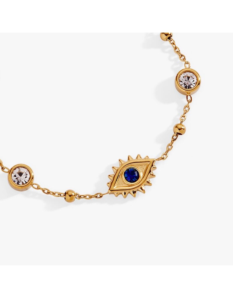 Alex + Ani Evil Eye Crystal Stone Chain Bracelet