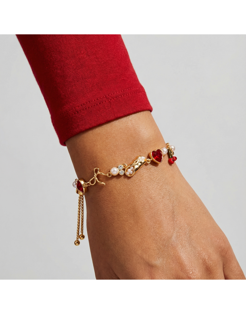 Alex + Ani 'There Cannoli Be You' Bow & Heart Adjustable Bolo Bracelet