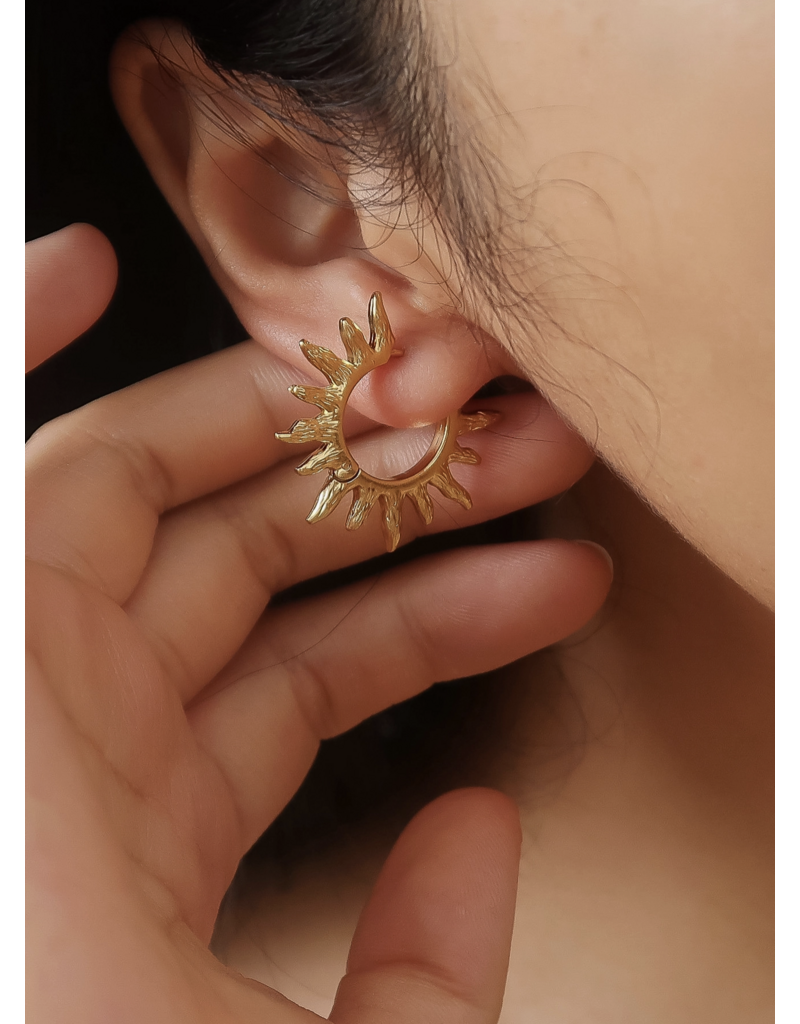 Flanerie Sablière 18K Gold Non-Tarnish Sunburst Earrings